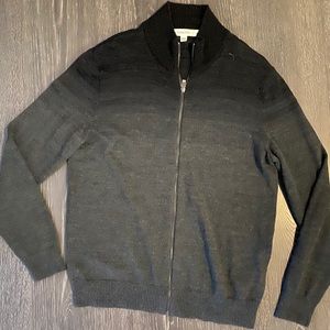 Calvin Klein wool blend ombré zip up sweater